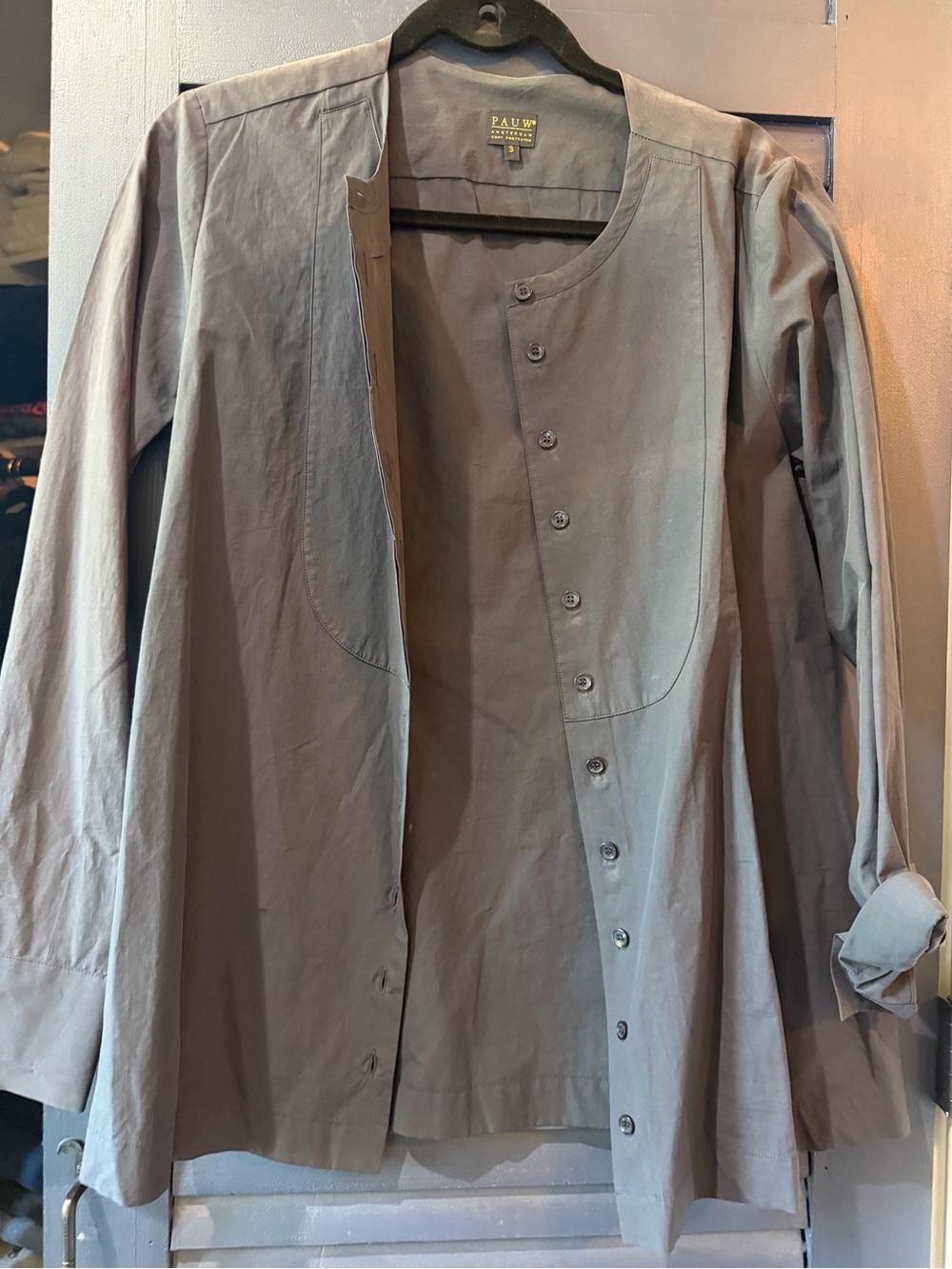 Pauw Amsterdam Women’s Button-Down Shirt in Dusty Taupe